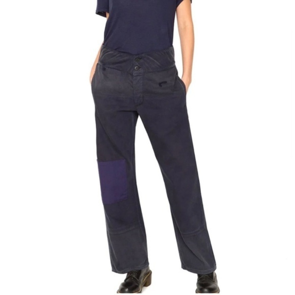 FREE PEOPLE x SANDRINE ROSE FRENCH WORKER KNEE PATCH CINCH  FLAX PANT  NWT SZ 25